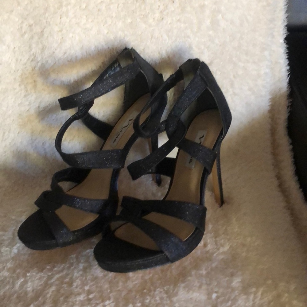 Nina heels charcoal grey with sparkles